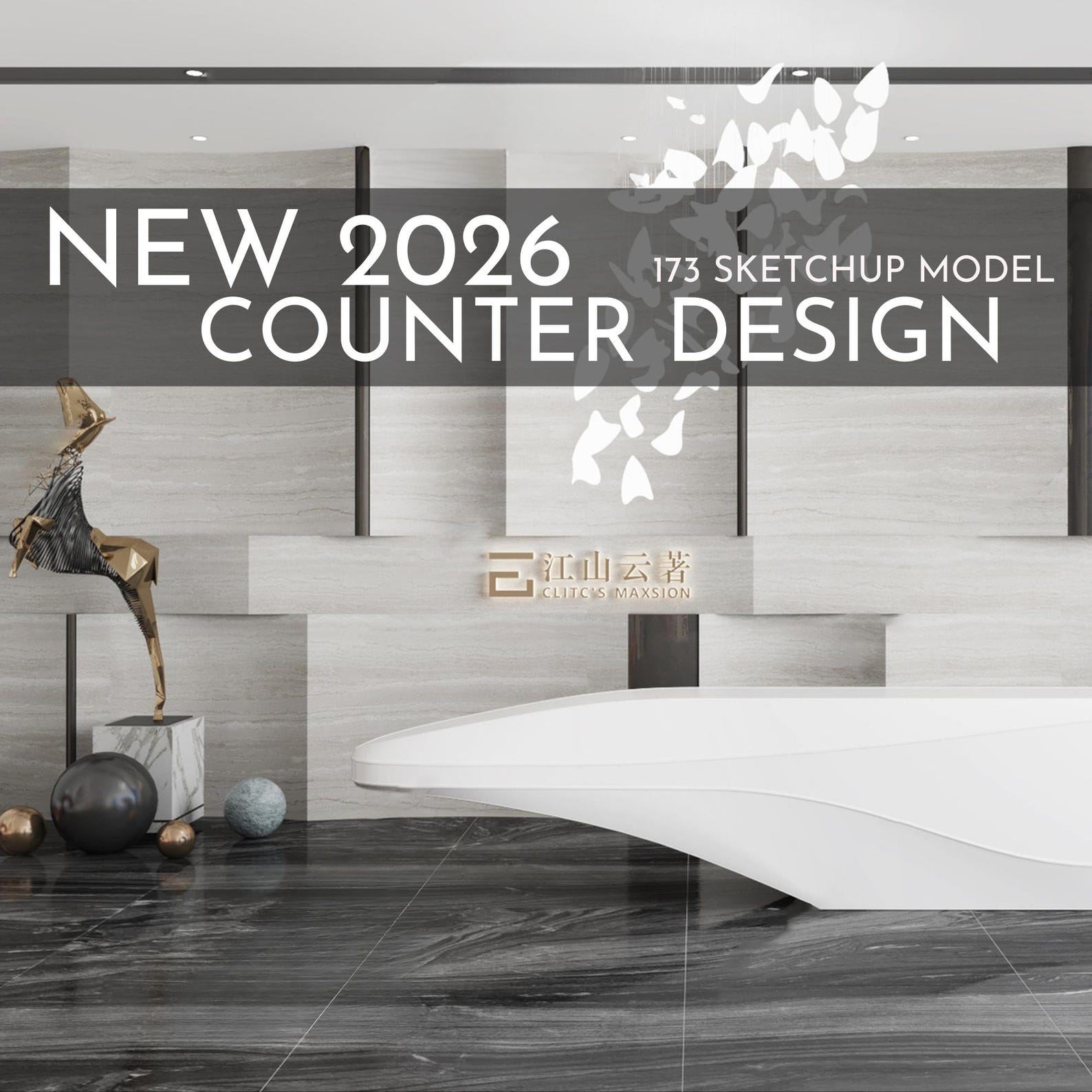 Counter Design | 173 Sketchup 3D Models | Commercial Interior Asset ...