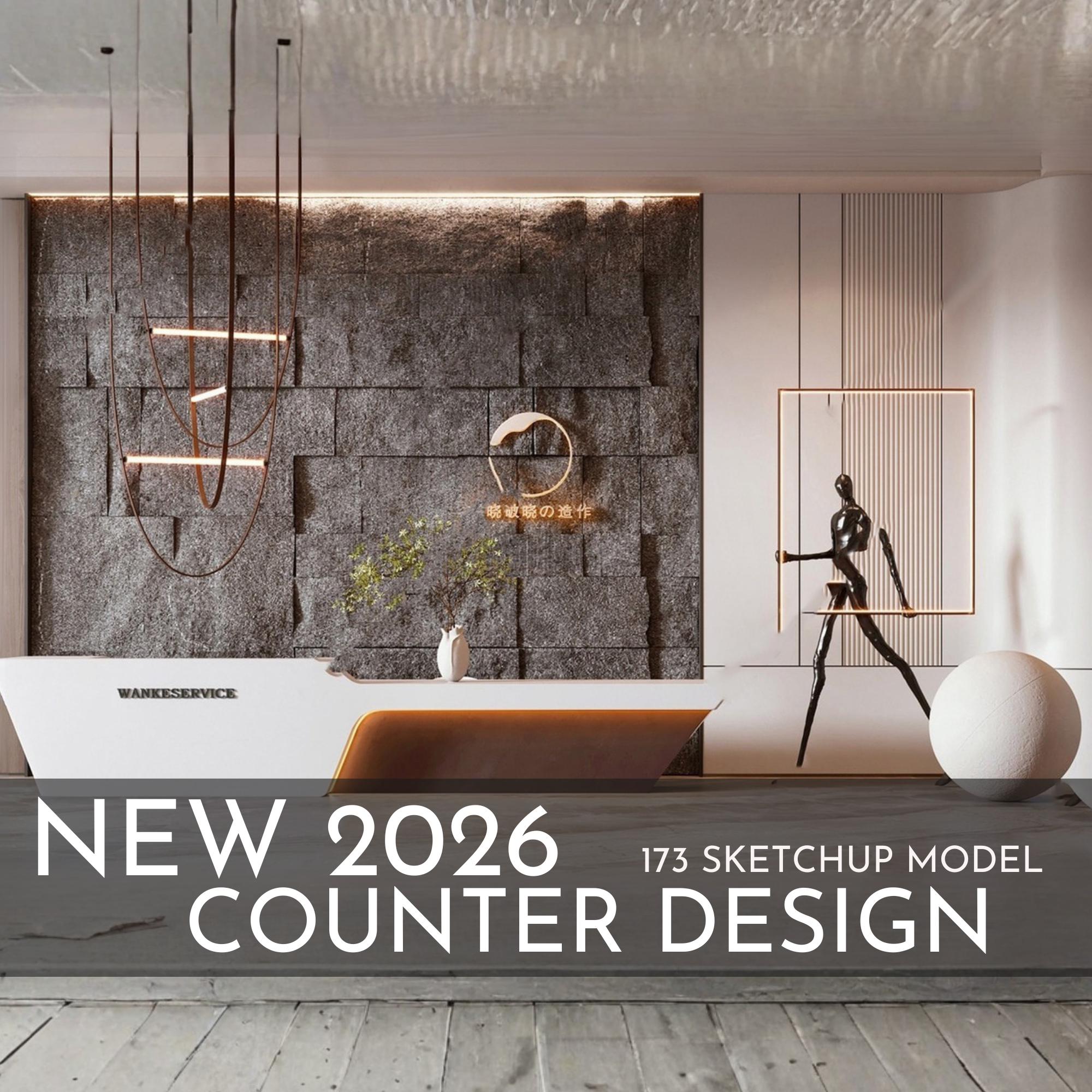 Counter Design | 173 Sketchup 3D Models | Commercial Interior Asset ...