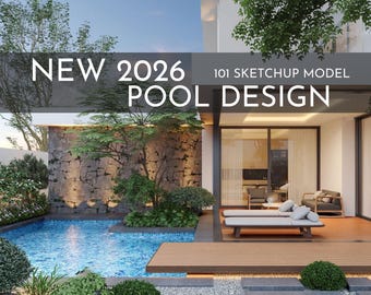 2026 New Pool Design | 101 SketchUp 3D Models | Landscape Asset Pack