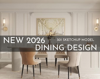 2026 NEW Dining - 301 Sketchup 3D Model Interior Design Model