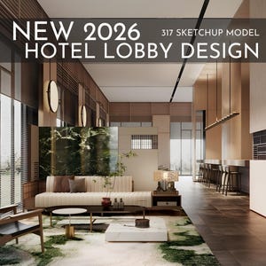 317 Hotel Lobby Design Sketchup 3D Models | 2026 New Design | Interior ...