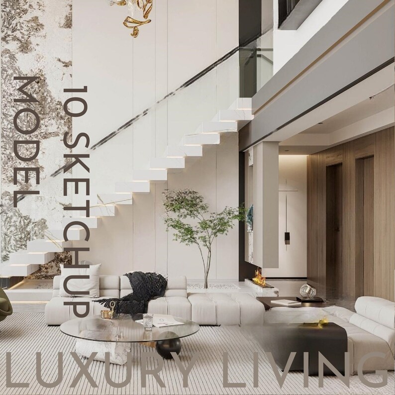 LL5 10 Luxury Living Room Sketchup Model Set 4 sketchup 3D Luxury