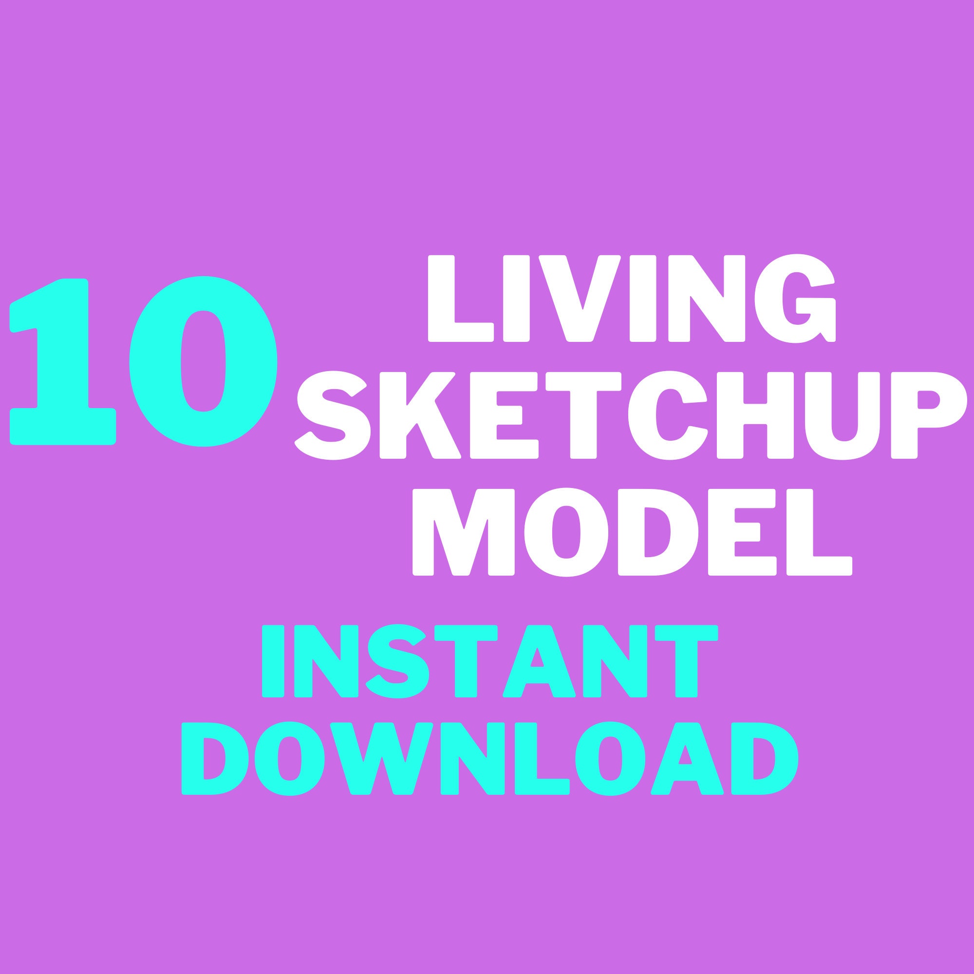 L1 10 Living Room Sketchup Model Set 1 sketchup 3D Living Etsy