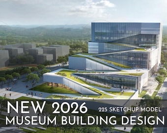 225 Museum Building Design SketchUp 3D Models | 2026 New Design | Interior Asset Pack