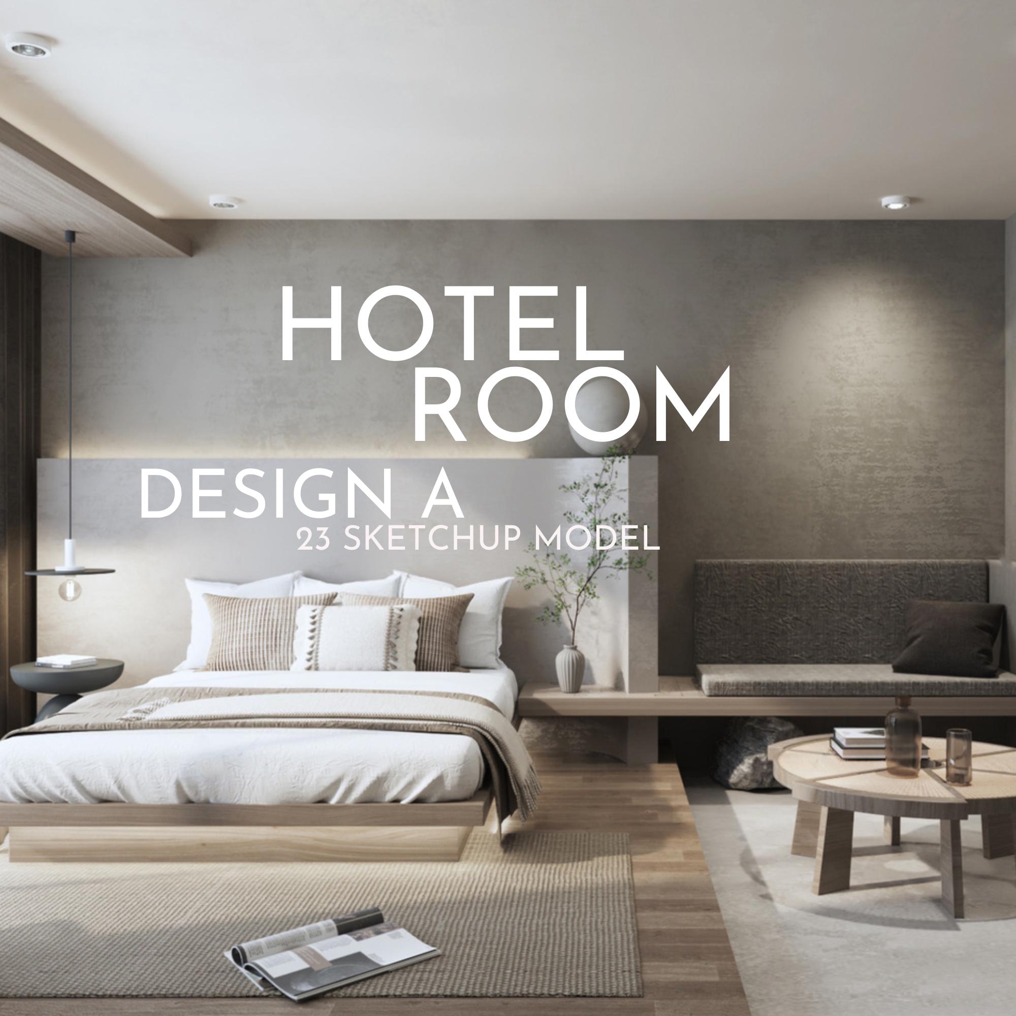 23 Hotel Room Set A - Sketchup 3D Hotel Room Interior Design Model ...