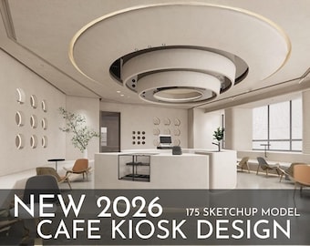 175 Cafe Kiosk Design SketchUp 3D Models | 2026 New Design | Interior Asset Pack