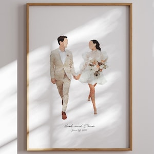 Faceless Watercolor Portrait, Custom Photo Illustration, Custom Family Portrait, family Illustration, Wedding Custom Gift, Digital Sketch