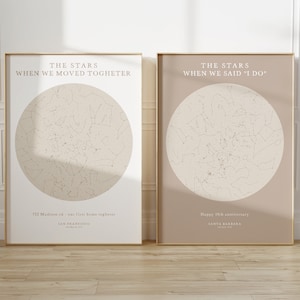 Aangepaste sterrenkaart print, Night We Met verjaardagscadeau, print nachtelijke hemel, sterrenkaart poster, huwelijkscadeau, sterrenbeeld print, gepersonaliseerd cadeau
