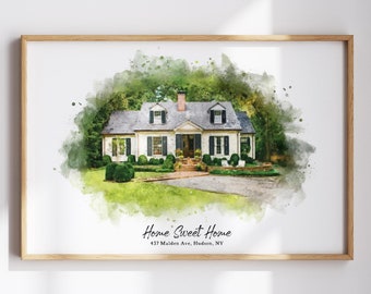 Custom Watercolor House Portrait,Watercolor House Painting,Personalized Housewarming Gift,First Home Gift,Realtor Closing Gift,Home Portrait