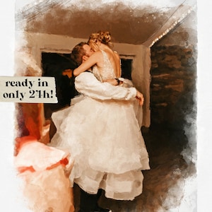 Custom Watercolor Painting, Personalized Gift, Wedding Gift, Portrait from photo, Anniversary Gift, Photo Gifts, Digital Sketch Painting