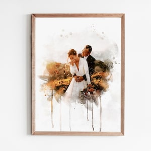 Custom Watercolor Portrait From Photo, Personalized Watercolor Portrait, Wedding, Anniversary, Engagement Gift, Digital Art Sketch Painting