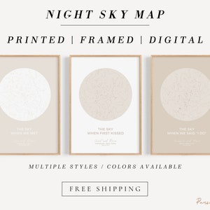Custom Star Map Print, Night We Met Anniversary Gift, Night Sky Print, Star Map Poster, Couple Gift, Constellation Print, Personalized Gift