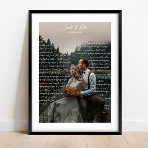 Wedding Vows Framed, Wedding Vow Print, Custom Matching His and Hers Wedding Vows, First Wedding Anniversary Gift, Our Vows Gift
