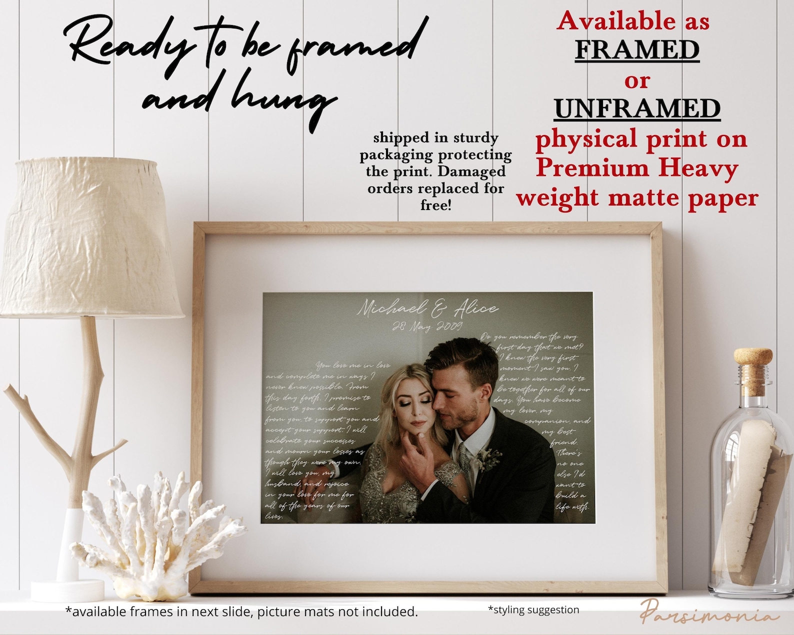 Wedding Vows Framed 1st Anniversary Gift Vows Wedding Vows Etsy