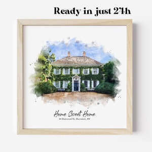 Custom Watercolor House Portrait,Watercolor House Painting,Personalized Housewarming Gift,First Home Gift,Realtor Closing Gift,Home Portrait