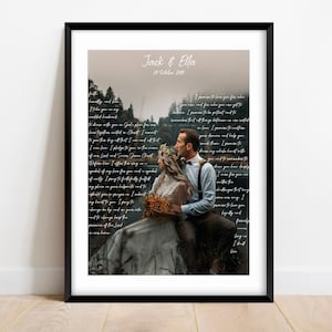 Wedding vows framed, 1st anniversary gift, vows, Wedding vows, first wedding anniversary gift for him 5th Anniversary Gift Our vows gift image 6