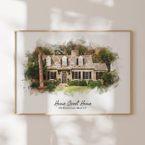 Custom Watercolor House Portrait,Watercolor House Painting,Personalized Housewarming Gift,First Home Gift,Realtor Closing Gift,Home Portrait