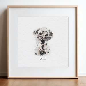 Mini Custom Watercolor Pet Portrait, Pet portrait print, Watercolor Dog Painting from Photo, Pet Memorial Gift, Pet loss gift, Custom gift