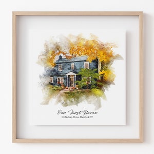 Custom Watercolor House Portrait,Watercolor House Painting,Personalized Housewarming Gift,First Home Gift,Realtor Closing Gift,Home Portrait