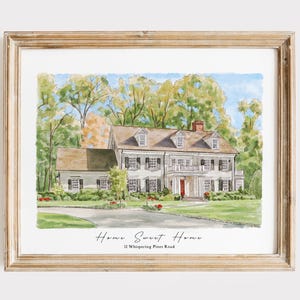 Custom Painted House Portrait, Watercolor House Watercolor,Personalized Housewarming Gift,First Home Gift,Realtor Closing Gift,Home Portrait