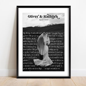 Wedding Vows Framed, 1st Anniversary Gift, Vows, Wedding Vows, First Wedding Anniversary Gift for her, 5th Anniversary Gift, Our vows gift