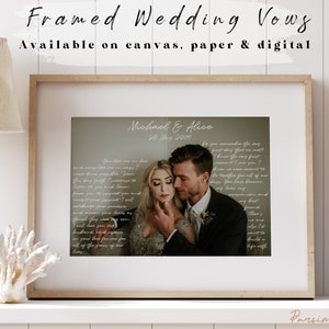 Wedding vows framed, 1st anniversary gift, vows, Wedding vows, first wedding anniversary gift for him - 5th Anniversary Gift - Our vows gift