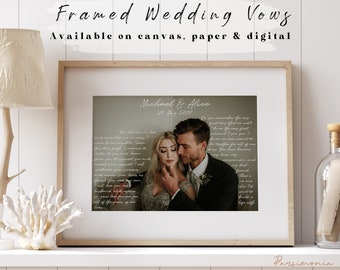 Wedding vows framed, 1st anniversary gift, vows, Wedding vows, first wedding anniversary gift for him - 5th Anniversary Gift - Our vows gift