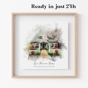 Custom Watercolor House Portrait,Watercolor House Painting,Personalized Housewarming Gift,First Home Gift,Realtor Closing Gift,Home Portrait