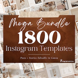 1800 Neutral Instagram Post Templates - Engagement - Story Template - Canva Blogger Template - Business - Coach - Reels - Beige Natural Feed