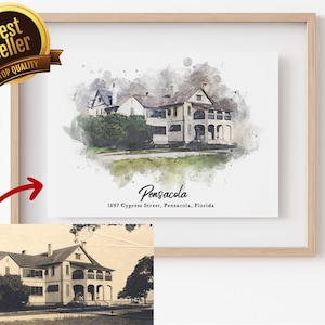 Custom Watercolor House Portrait,Watercolor House Painting,Personalized Housewarming Gift,First Home Gift,Realtor Closing Gift,Home Portrait