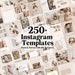 250 Neutral Instagram Post Templates - Engagement - Story Templates - Canva Blogger Template - Business - Coach - Quotes - Beige Feed - Boho 