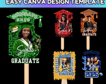 30+ Grad Fan Canva Editable Template, Class of 2025 Graduation Paddle, Editable Graduation Fan, Graduation Sign, Graduate Fans Senior 2025