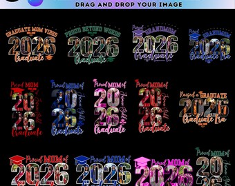 Graduation 2026 CANVA Editable Template, Family graduation shirts, Proud mom of grad, Class of 2026 shirt, Custom photo Shirt Design Digital
