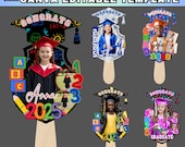 40+ Kids Graduation Templates Editable, Kindergarten Graduation Template, Grad Paddle Fan, Graduation Fan, Grad 2025, Graduation Cake Topper
