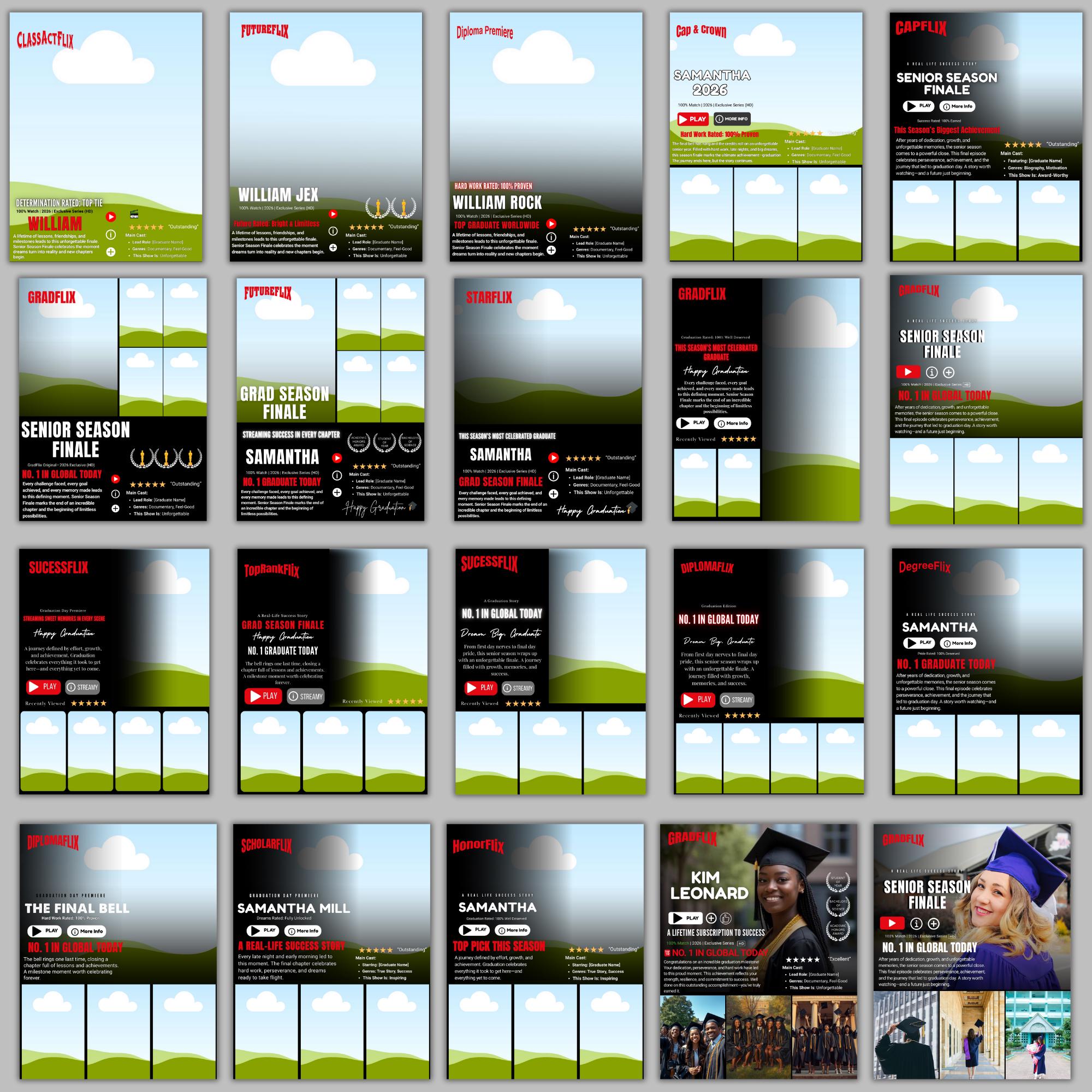 Netflix Grad Posters 15+ Graduation Movie Poster Template, Gradflix Movie Poster Photo ...