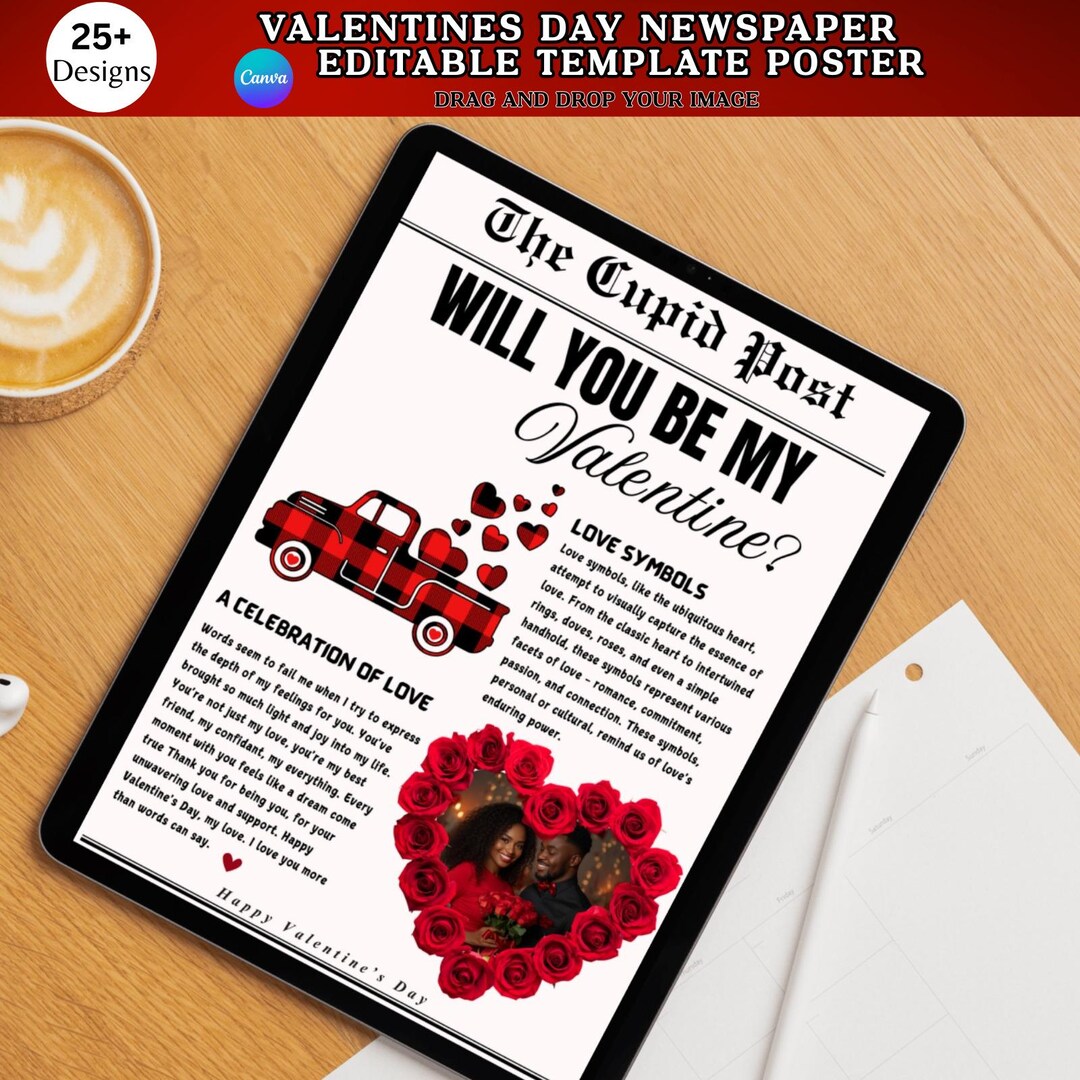 25+ Valentine's Cupid Post Newspaper Template,will You Be My Valentine