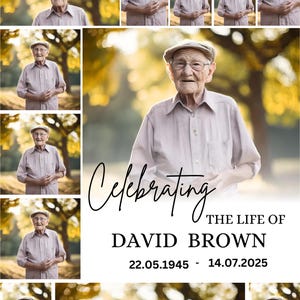 30 Funeral Photo Collage Sign Set Templates, Funeral Welcome Sign Template, Celebration of Life, In Loving Memory, Memorial Poster Drag Drop