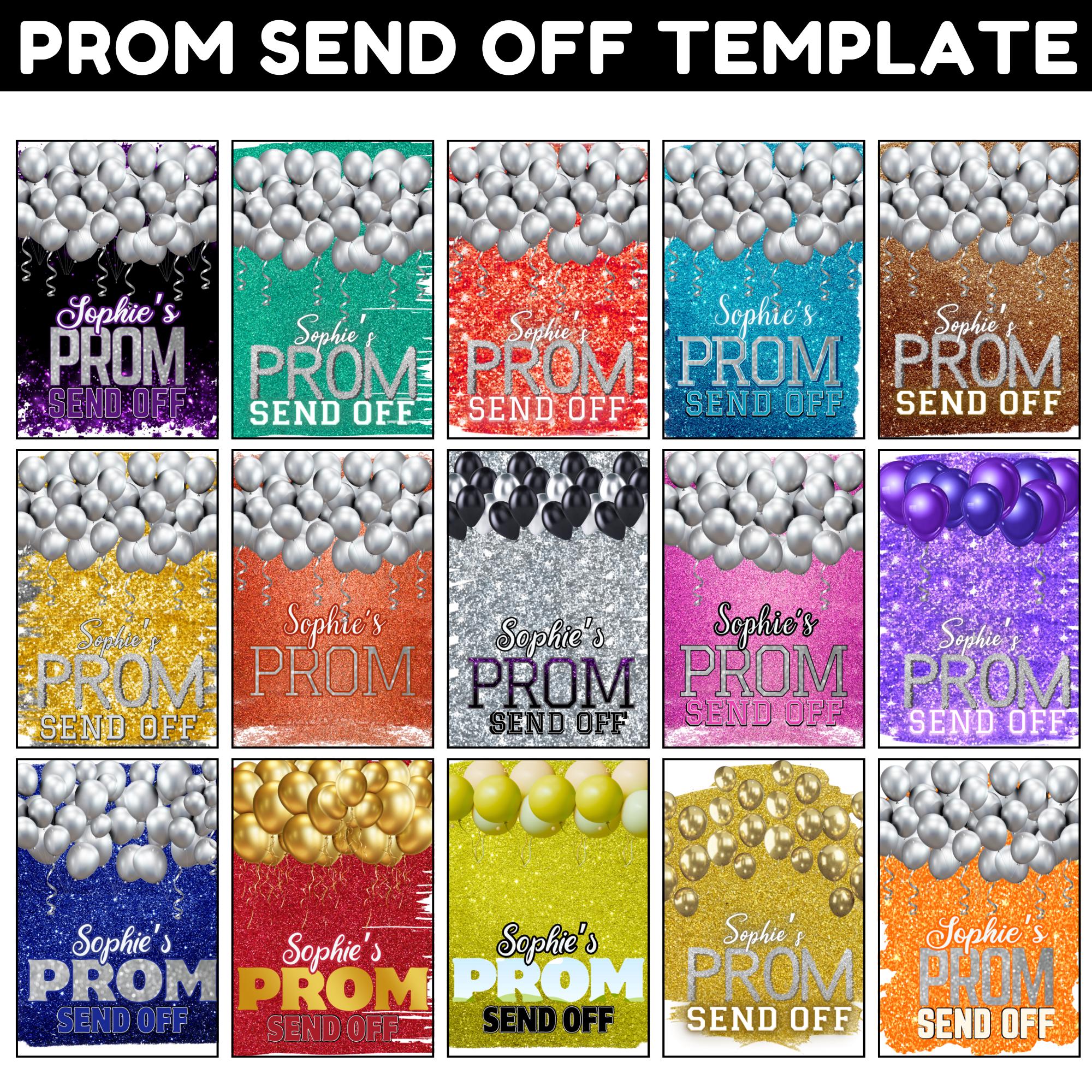 Send Off Vector 40+ Prom Send off 2025 Canva Editable Bundle, High School Graduation ...