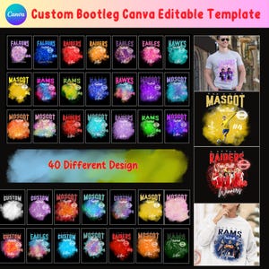 40 Custom Bootleg Canva Editable Template, Bootleg Canva Template, Custom Bootleg Design, Canva Shirt Design, 90s T-Shirt Photo Collage PNG