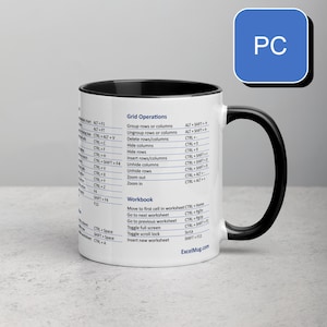 Colored Excel Super Shortcuts Mug (from tiktok): Nerd Gift Coworker Coffee Mug, Office Mug, Accountant, CPA Gift, Tax Prep Mug