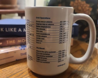 Excel Super Shortcuts Mug (from tiktok): Nerd Gift Coworker Coffee Mug, Office Mug, Accountant, CPA Gift, Tax Prep Mug