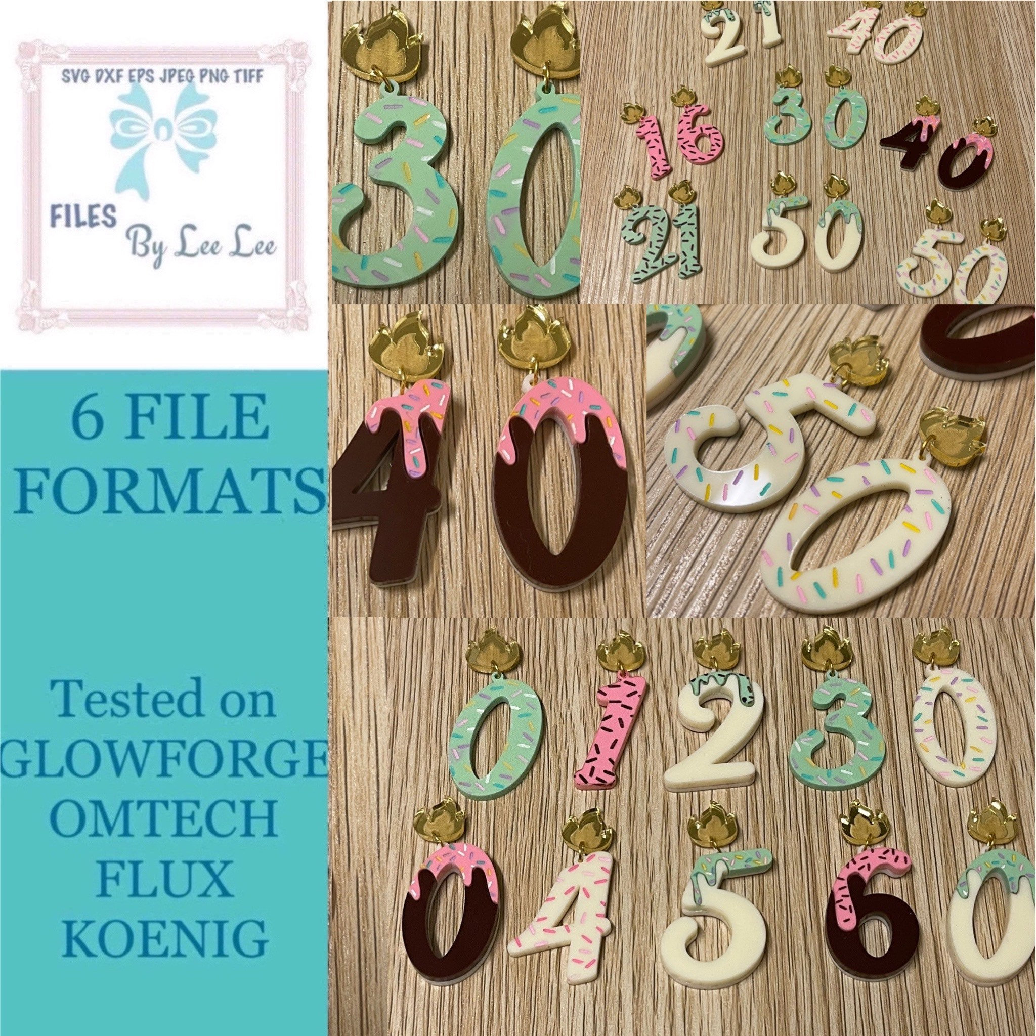 Digital Laser Cut File Birthday Candle Earrings Bundle 2 Etsy