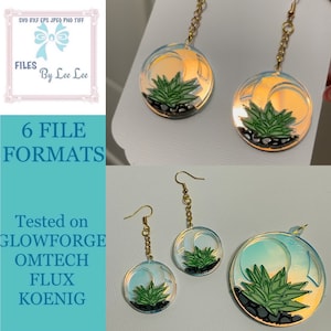 Digital Laser Cut Datei, Terrarium Ohrring SVG, Sukkulent, Kaktus, Schmuck schneiden, Laser Schmuck Datei, Garten, Glowforge, Laser bereit