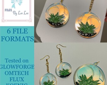 Digital Laser Cut file, Terrarium Earring SVG, Succulent, Cactus, Jewelry cut file, Laser Jewelry file, garden , Glowforge, laser ready
