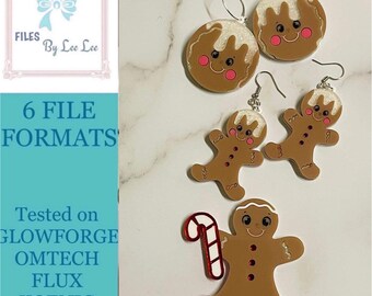Digital Laser File,  Gingerbread cookie jewelry svg , brooch, Christmas Earring svg, laser earring file, gingerbread man,  Glowforge ready