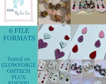 Flower Earring Digital File, Earring SVG File, Assorted mix and match earring pieces, laser cut file