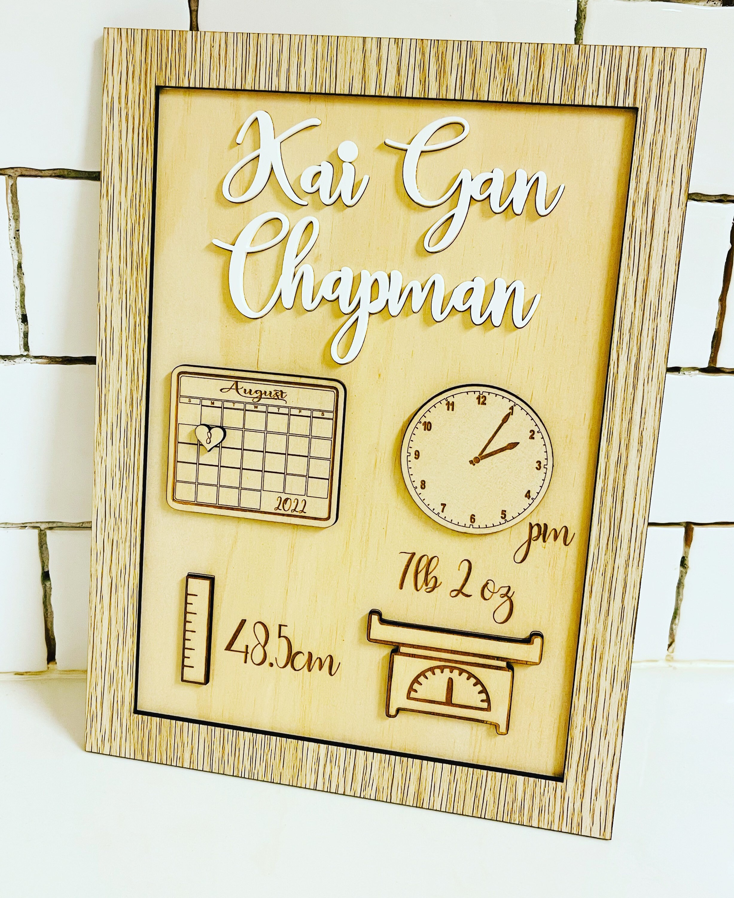 Digital Laser Cut File, Baby Birth Details Sign, Baby Name Sign Svg ...