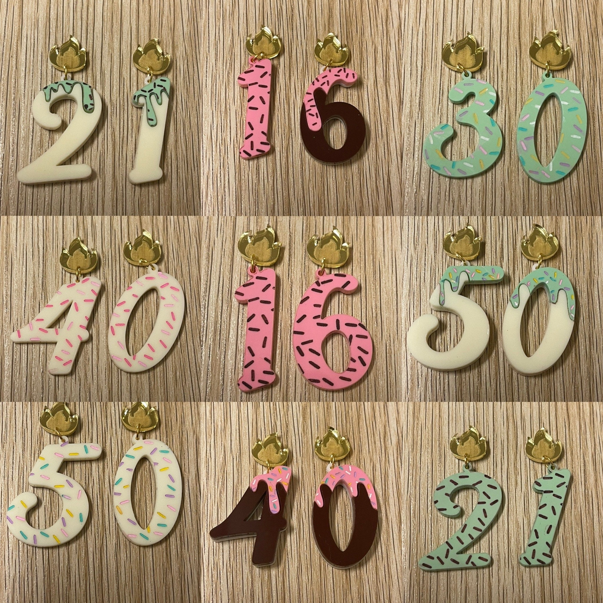 Digital Laser Cut File Birthday Candle Earrings Bundle 2 Etsy