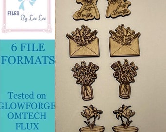 Digital Laser Cut file, plant earrings, svg, dandelion, wild flower, boho earring svg, Laser Jewelry file,  Glowforge, laser ready