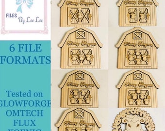 Digital Laser File, Family sheep Ornaments, 1-8 members, Christmas Ornament, merry sheepmas, sheep svg, Glowforge ready